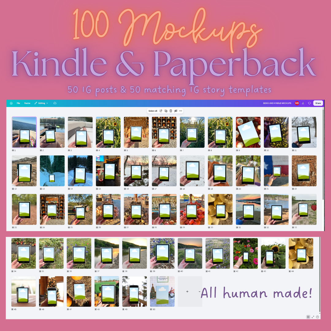 100 Kindle & Paperback Mockups
